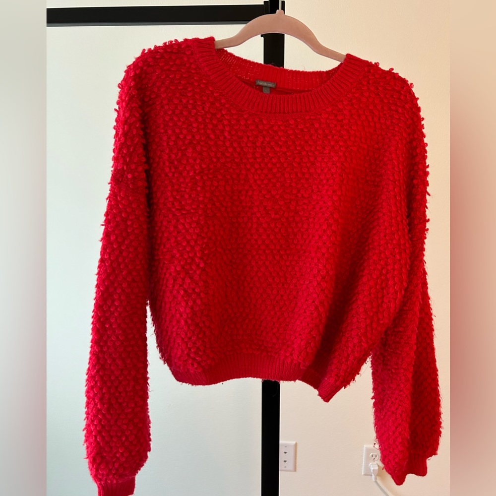 Red fuzzy sweater
